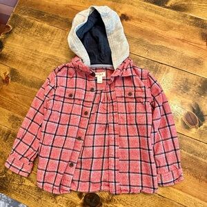 Cat & Jack - Flannel with Hoodie - 4T